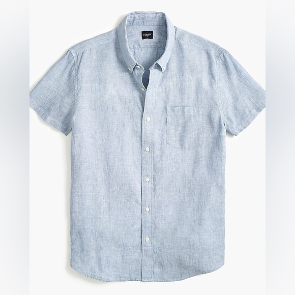 NWT / J.crew Factory Short-sleeve slim linen-blend shirt /B004 - Picture 2 of 7